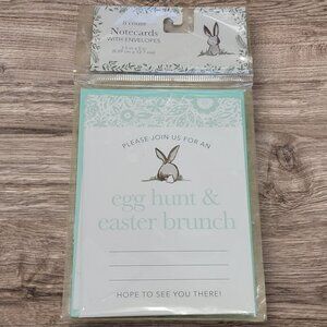 Easter Egg Hunt & Brunch Invitations & Envelopes 8 Ct‎ Bunny Green Cream Holiday